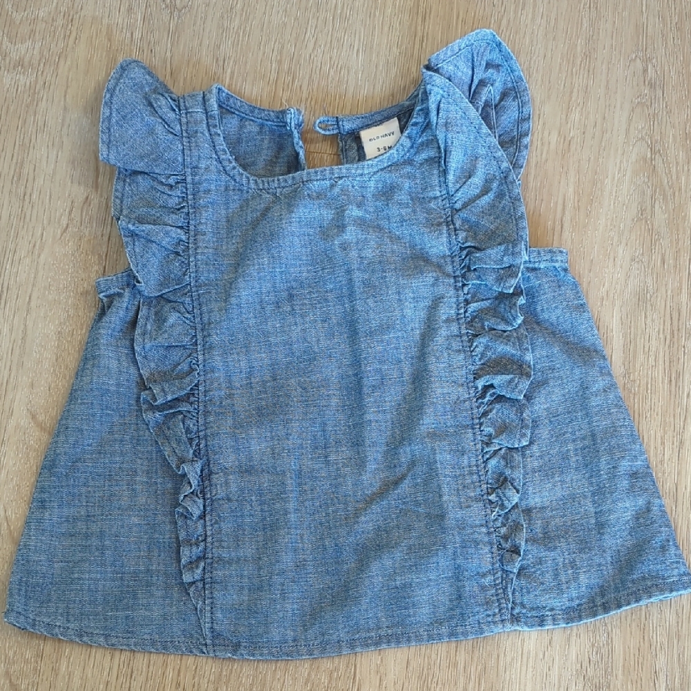 Old Navy Ruffled Denim Kids Blouse 3-6 Months